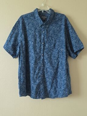 Eddie Bauer Mens Classic Fit Blue Floral Printed Button Down Shirt - Size 3X